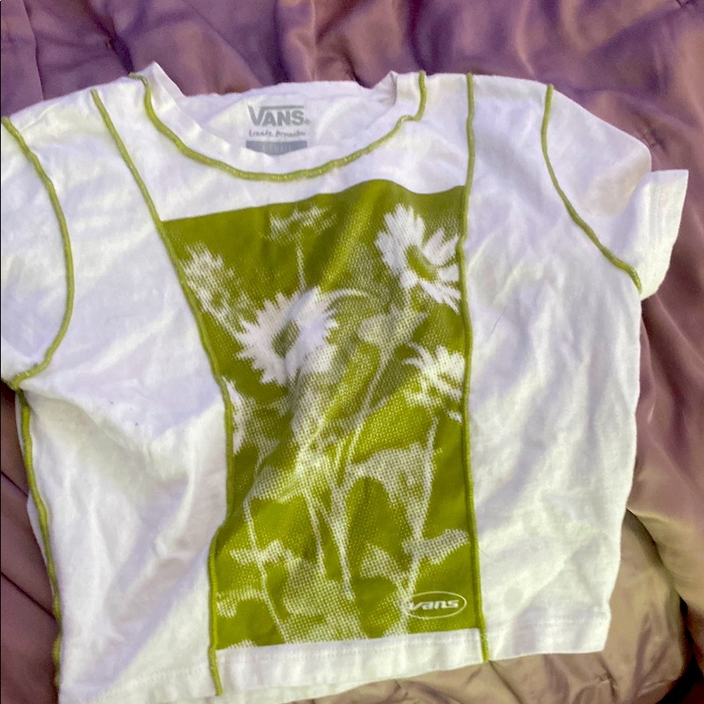 Vans Kids White and Green Graphic T-Shirt